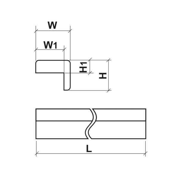 Straight laminated glass holder 22x19x2100 - White - Afbeelding 2