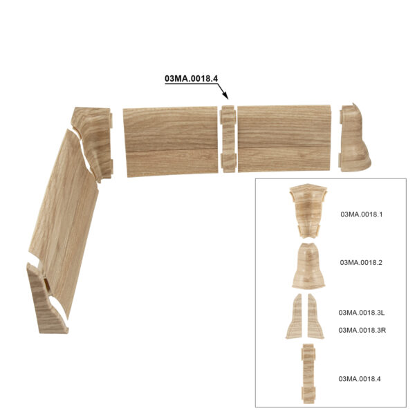 Connector for groove PVC skirting boards - Oak pastel - Afbeelding 2