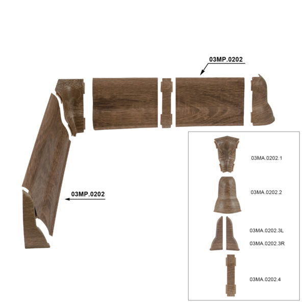 Groove PVC Skirting Boards - Oak Lordi - Afbeelding 2