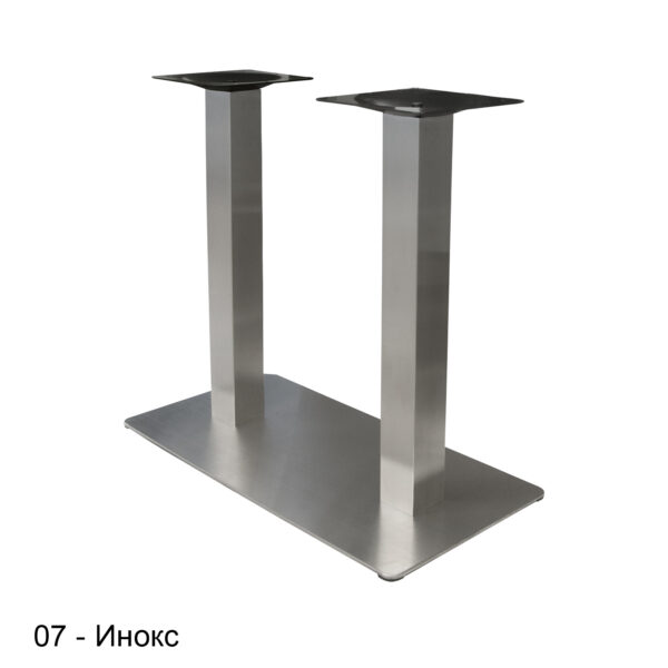 Stainless steel metal leg double 80x80, H710 mm - Afbeelding 3