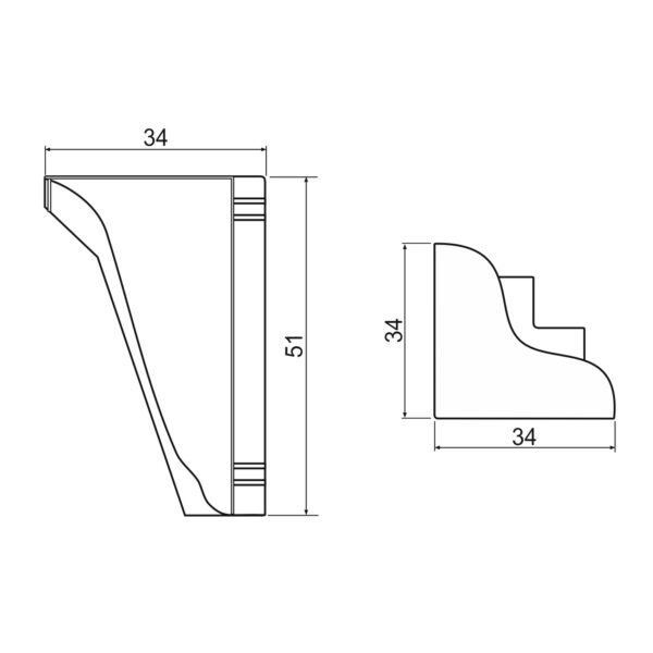 Internal corner for groove PVC skirting boards - Brazilian oak - Afbeelding 3