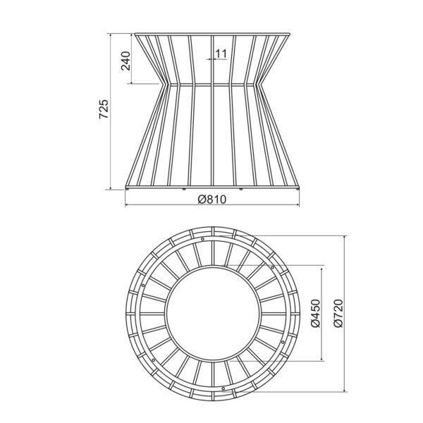 Metal table leg Cage big, H725 mm - Afbeelding 3