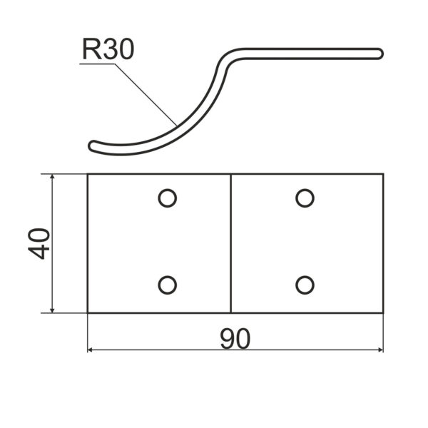 Table hanger metal plate, front panel - Afbeelding 2